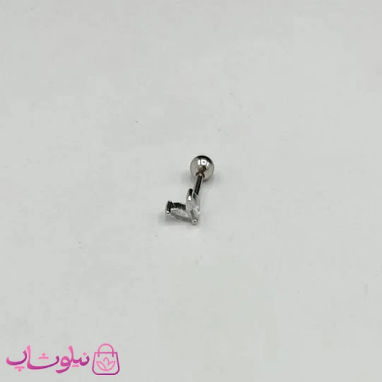 پیرسینگ گوش طرح دو اشک سفید کد 49
