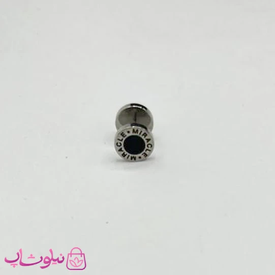 پیرسینگ گوش طرح میراکل نقره ای مشکی کد 27