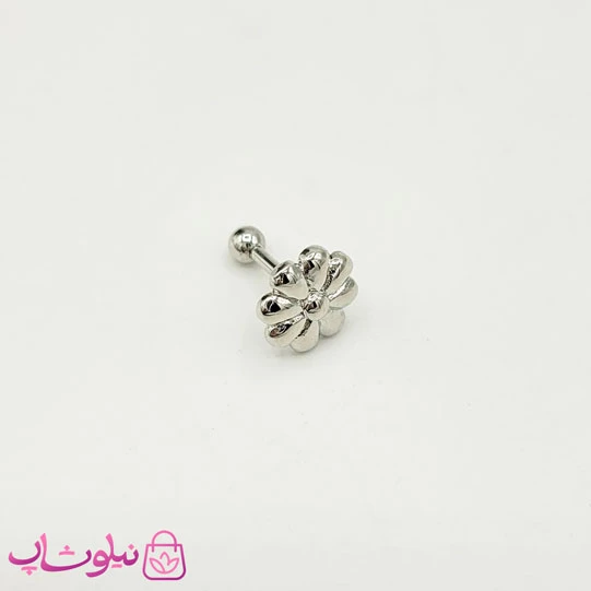 پیرسینگ گوش طرح گل نقره ای کد 892