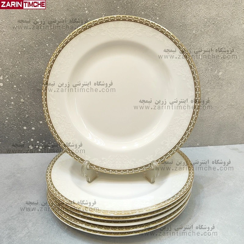 پیش دستی میوه خوری چینی زرین مدل ریوا طلایی