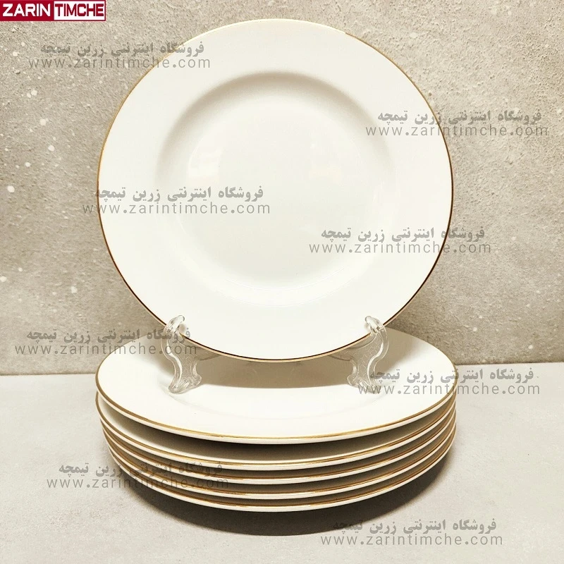 پیش دستی میوه خوری چینی زرین مدل زرین لب طلایی
