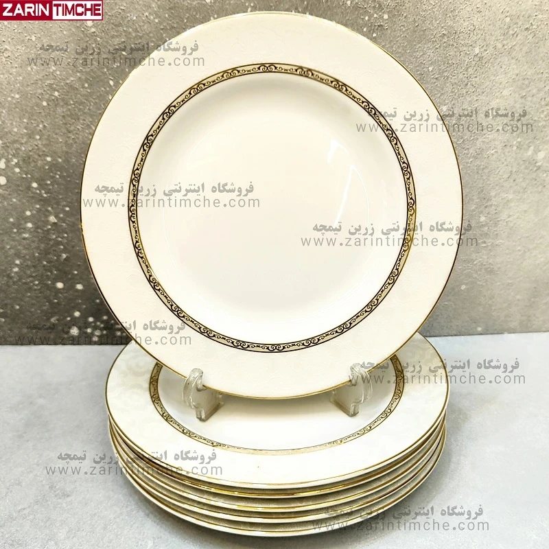 پیش دستی میوه خوری چینی زرین مدل هدیه طلایی