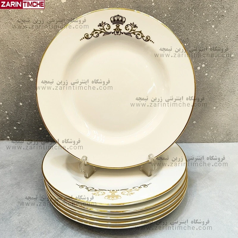 پیش دستی میوه خوری چینی زرین مدل کوئین طلایی