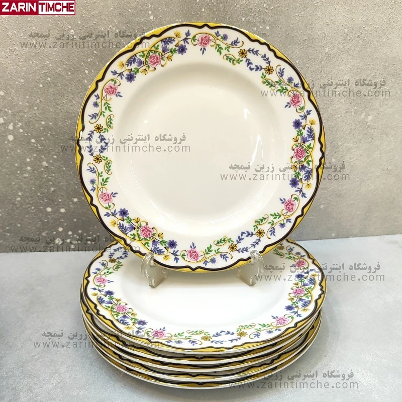 پیش دستی میوه خوری چینی زرین مدل گلستان