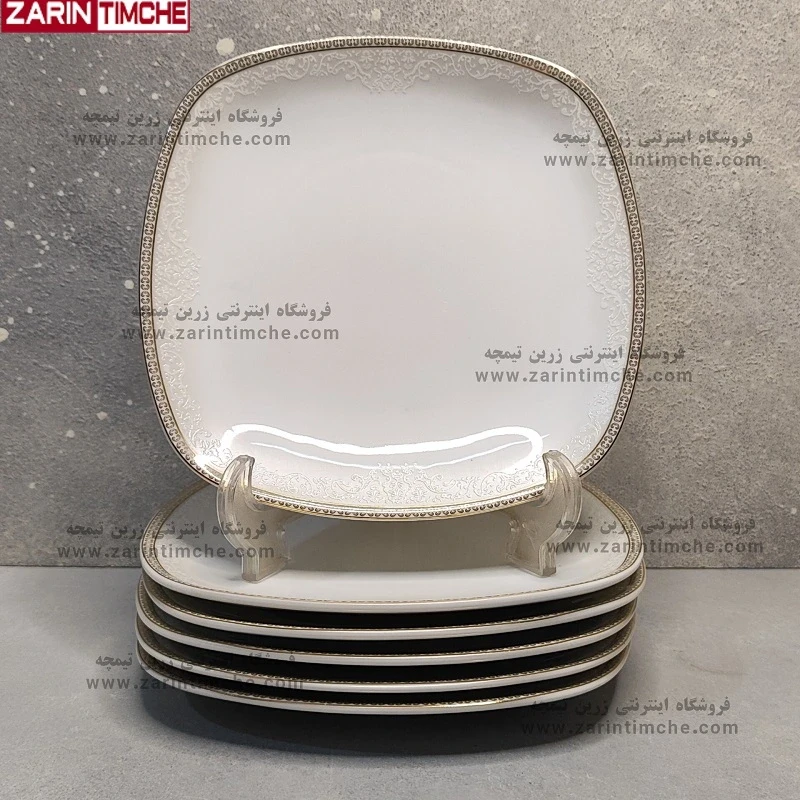 پیش دستی چینی زرین کواترو مدل ریوا طلایی