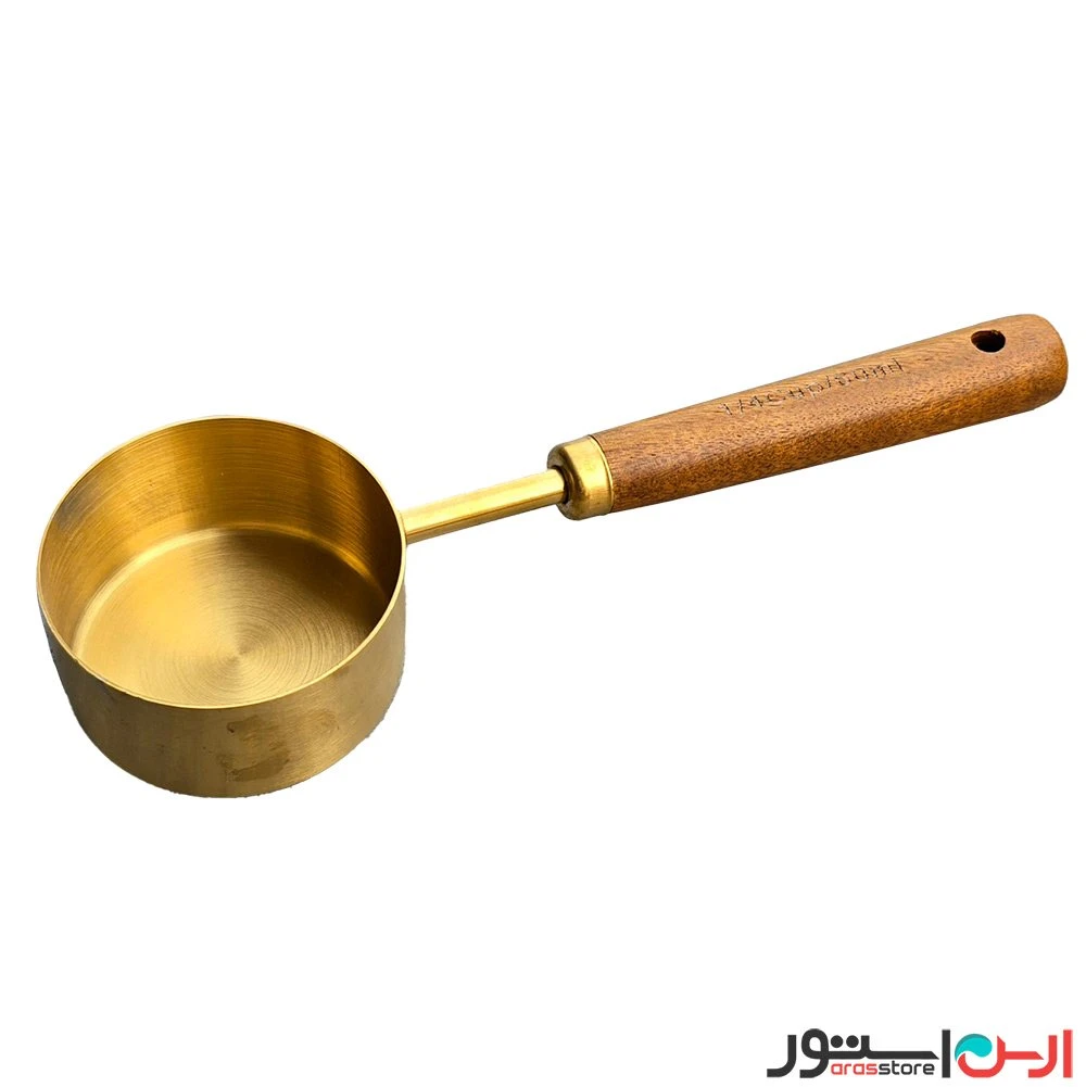 پیمانه دسته چوبی استیل طلایی 60 میل (1/4 پیمانه)
