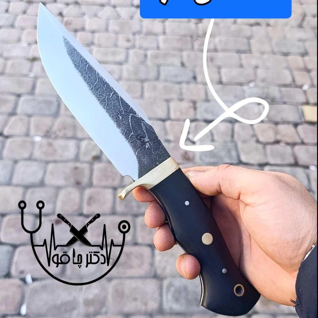 چاقو شکاری اصیل سفارشی اصل زنجان با دسته شاخ گاومیش