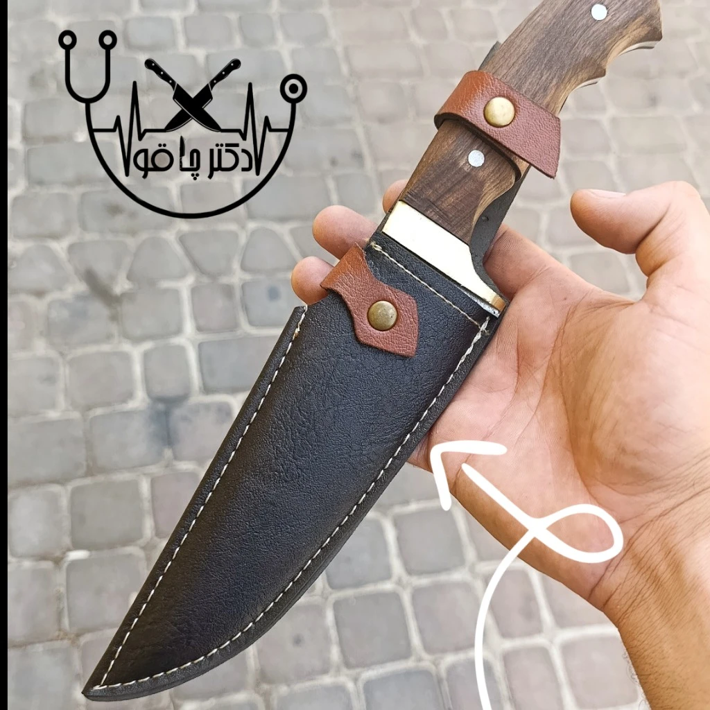 چاقو شکاری ضدضربه آهن بُر مدل اسپانیایی اصل زنجان با غلاف رایگان