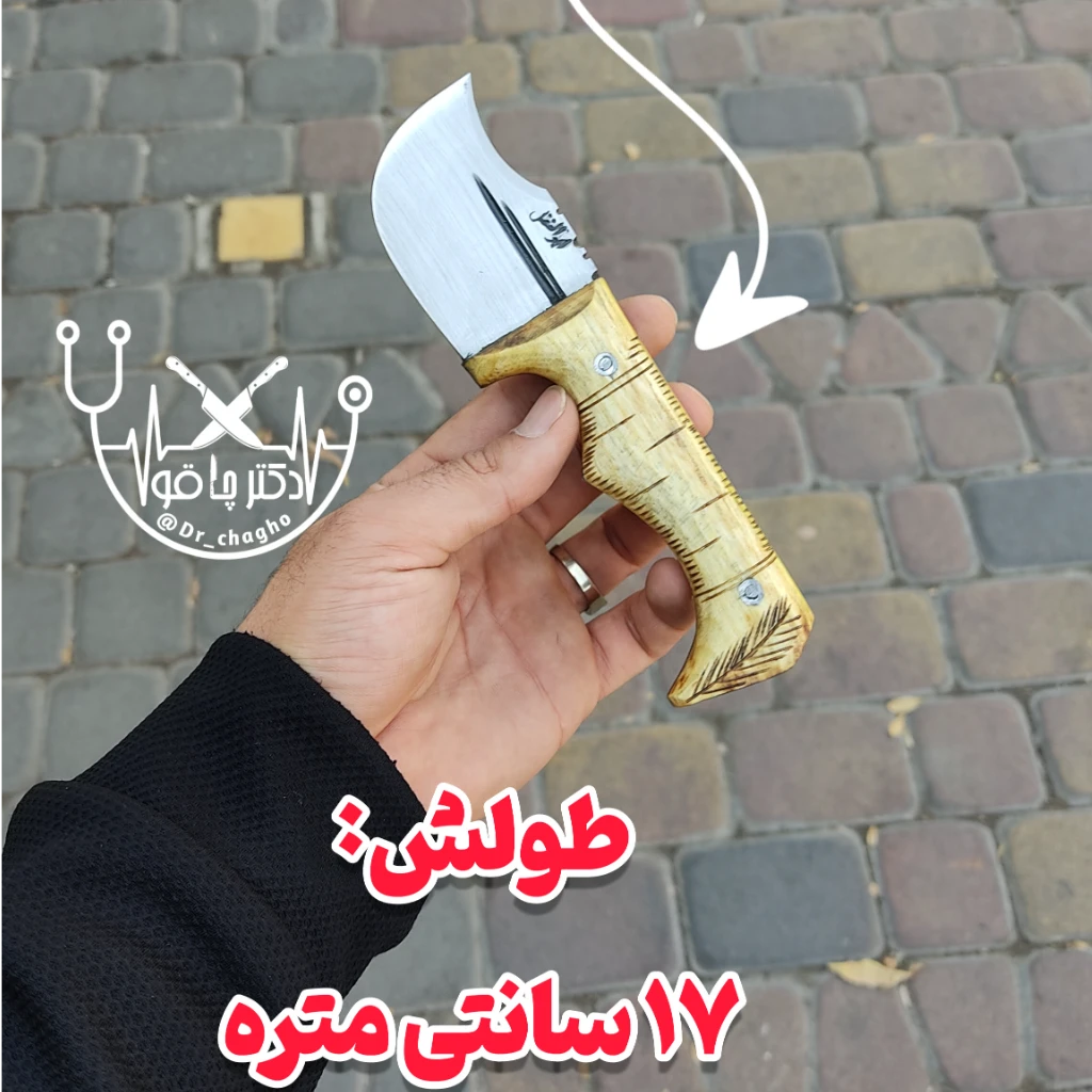 چاقوی تیزی دایناسور اصل استاد ابوالفضل زنجان با غلاف رایگان