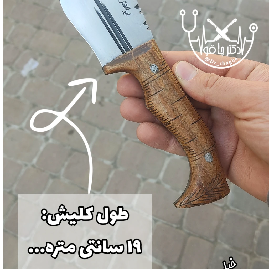 چاقوی پوست کنی سفارشی قصابی دایناسور اصل زنجان با غلاف