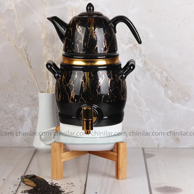 چای ساز برقی چینی با پنل دیجیتالی رنگ مشکی