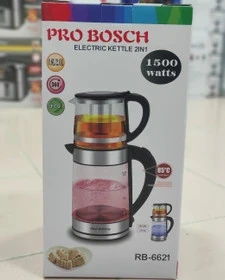 چای ساز بوش روهمی ظرفیت 1500 وات با کتری شیشه ای مدل 6621