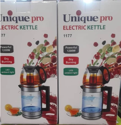 چای ساز یونیک مدل 1177 کتری قوری یونیک چایساز پیرکس حجم کتری 2.5 لیتر