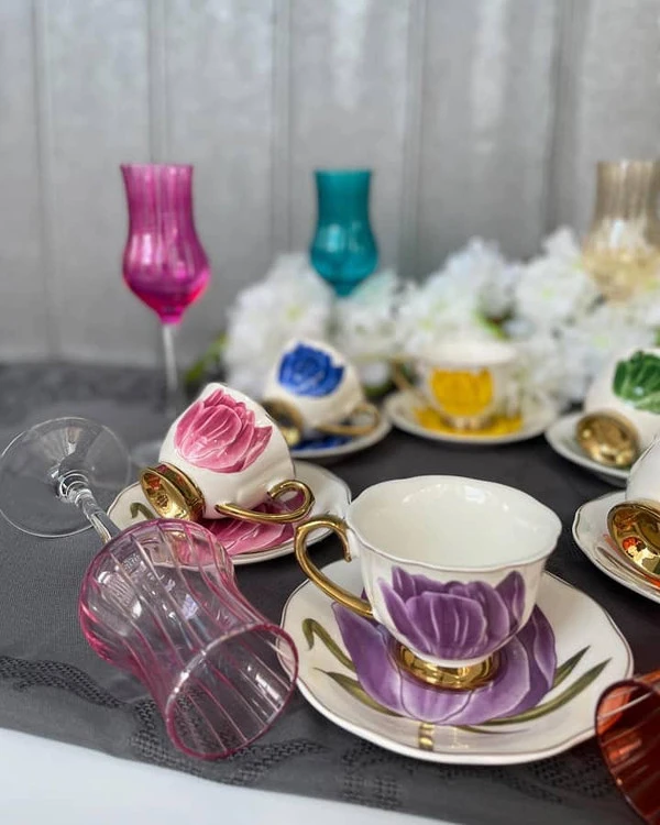 چای و قهوه خوری رنگی برند Açar طرح Tiffany