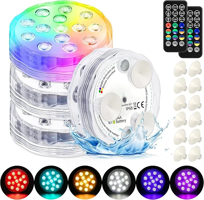 چراغ LED ضدآب استخری 4 عددی ریموت دار مدل Submersible