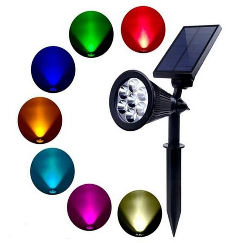 چراغ خورشیدی باغچه ای قابلیت تغییر رنگ نور چندگانه RGB