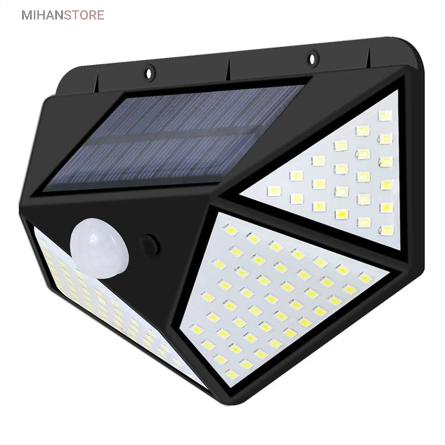 چراغ دیواری خورشیدی Solar Plus | دارای 100 LED | سنسور تاریکی و نور جهت روشن شدن خودکار | چهار قسطی