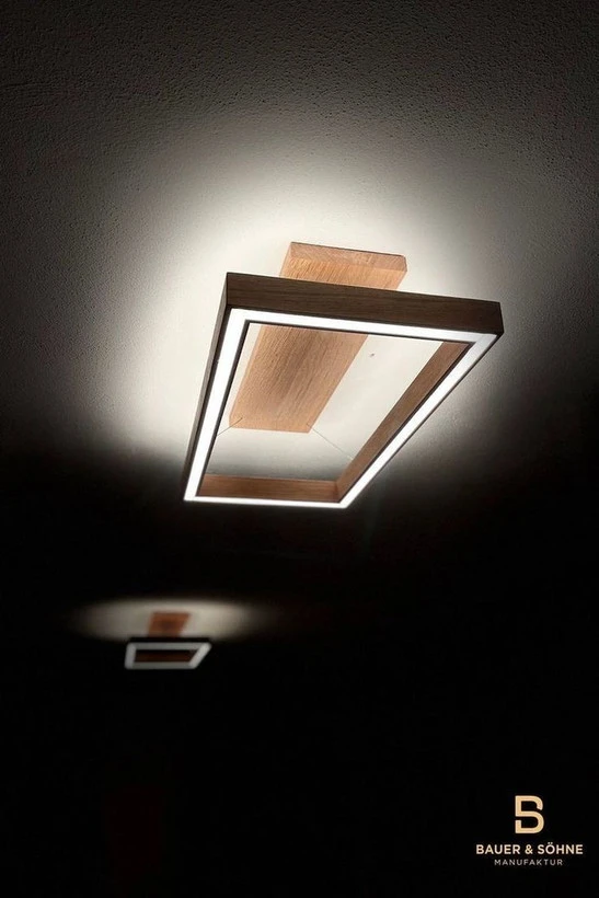 چراغ سقفی چوبی مدرن با نورپردازی LED