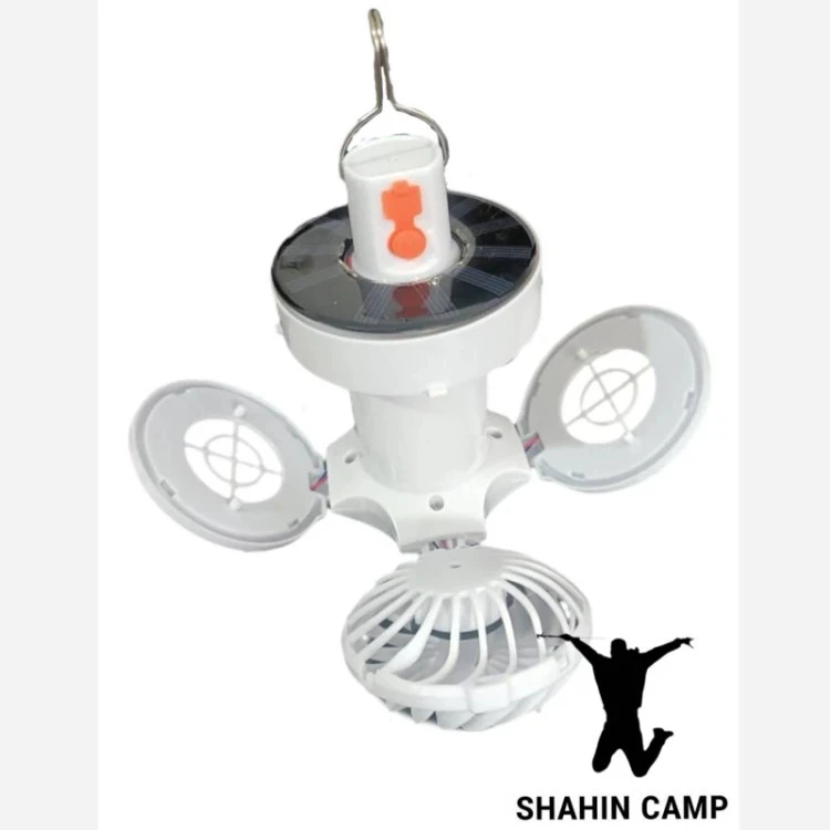 چراغ شارژی فن دار .خورشیدی