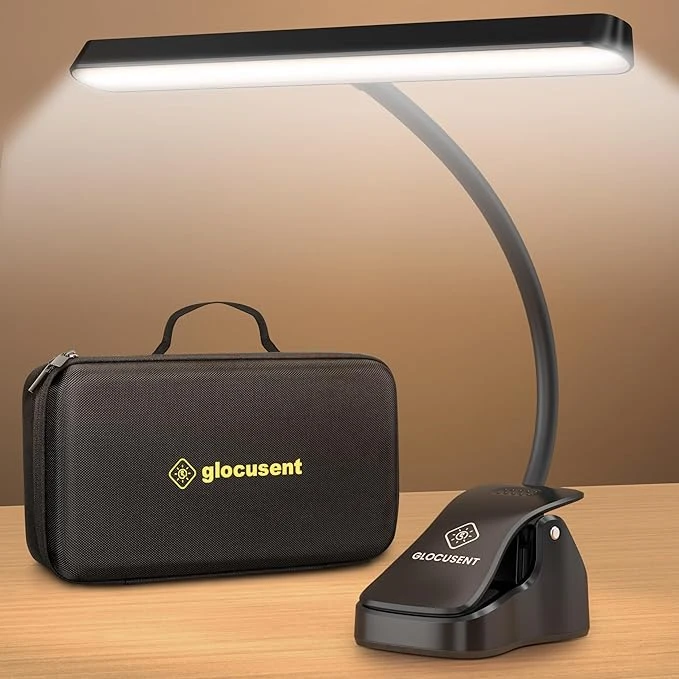 چراغ شارژی پایه نت موسیقی Glocusent مدل Rechargeable Music Stand Light | آمازونیکس