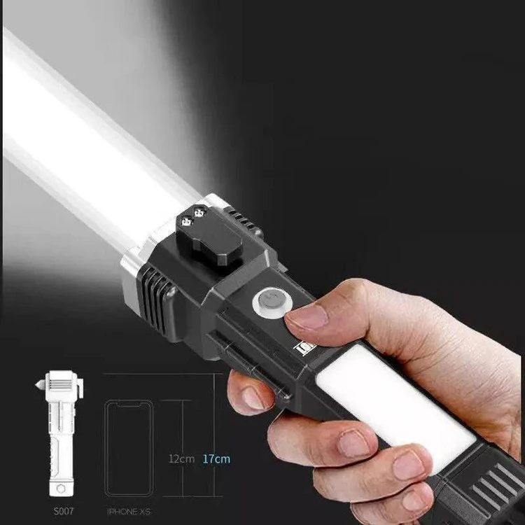 چراغ قوه شارژی 3 حالته(پاور بانک، تسمه بر، شیشه شکن) مدل torch