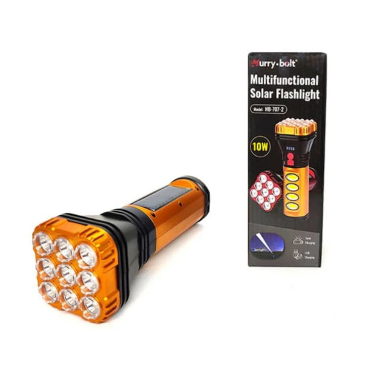 چراغ قوه شارژی و خورشیدی Hurry Bolt مدل HB-707-2