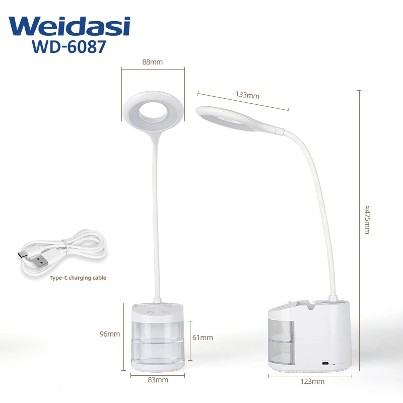 چراغ مطالعه ویداسی مدل WD-6087 – پورت تایپ C