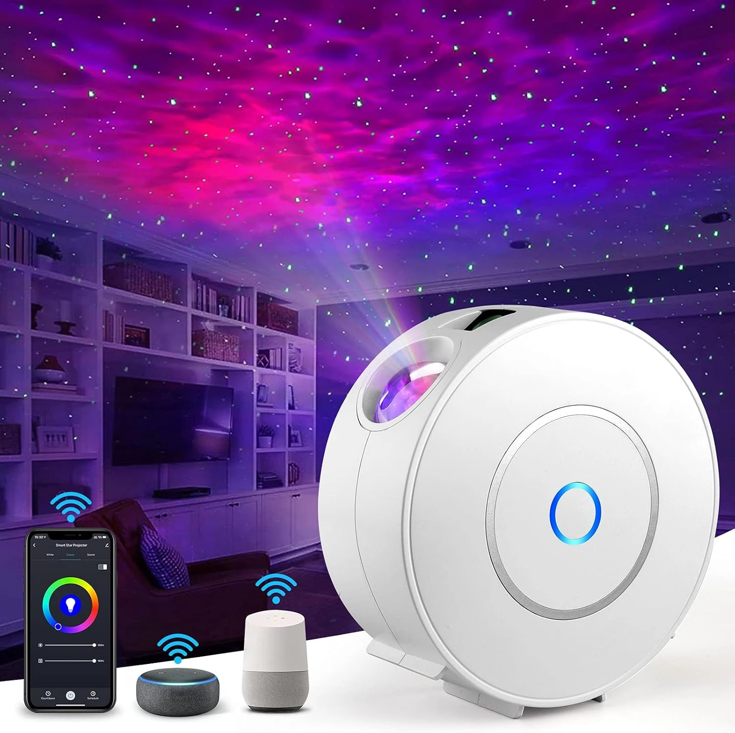 چراغ پروژکتور کهکشانی هوشمند Nigecue SK20 سازگار با Alexa و Google Assistant | آمازونیکس