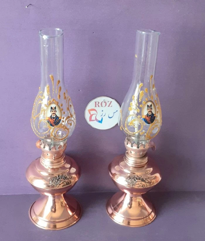 چراغ گرد سوز مسی زنجان (دو تا باهم ) نانو شده، ارسال رایگان