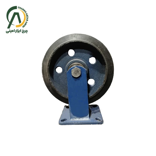 چرخ آهنی لاستیکی A ثابت قطر 300 میلی متر