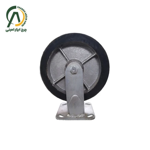 چرخ آهنی لاستیکی PA ثابت قطر 130 میلی متر