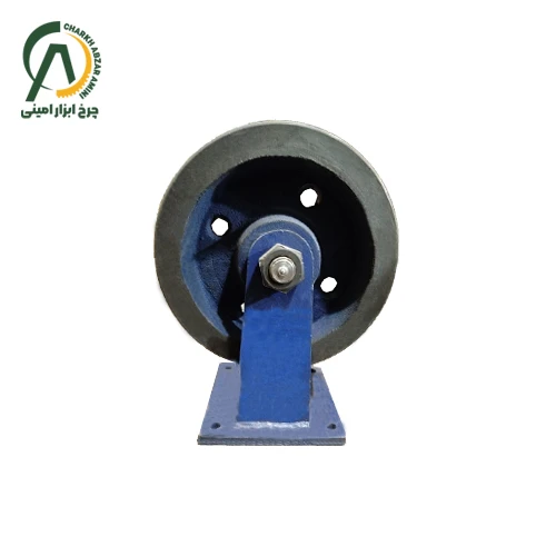 چرخ آهنی لاستیکی فوق سنگین A ثابت قطر 300 میلی متر
