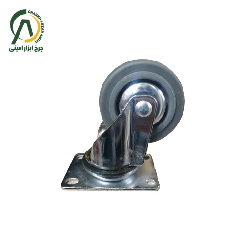 چرخ بیمارستانی آبکاری کروم گردان قطر 75 میلی متر