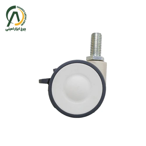 چرخ بیمارستانی دوقلو پیچی گردان ترمزدار قطر 50 میلی متر
