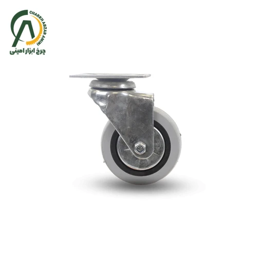 چرخ بیمارستانی طوسی گردان قطر 100 میلی متر