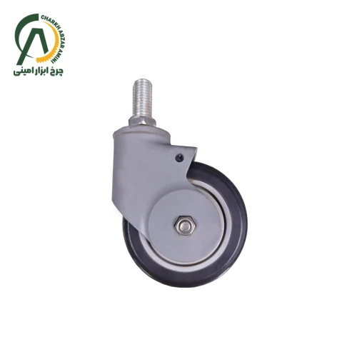 چرخ بیمارستانی پی وی سی ABS پیچی گردان قطر 75 میلی متر