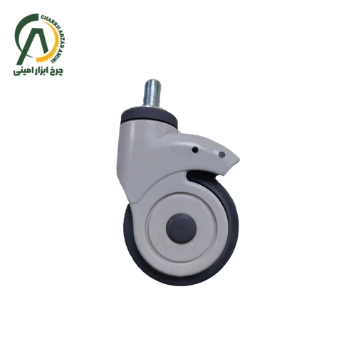 چرخ بیمارستانی پی وی سی پیچی گردان قطر 75 میلی متر