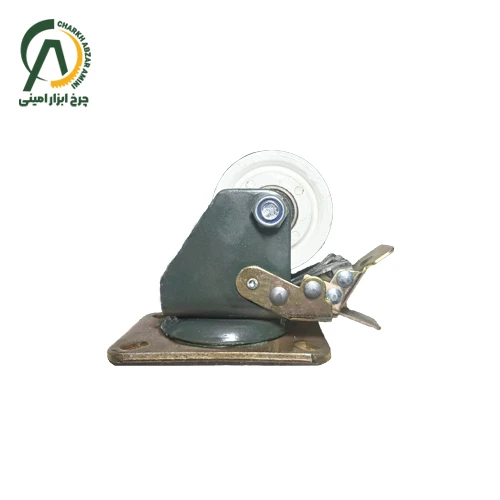 چرخ تفلون گردان ترمزدار مدل آمریکایی قطر 75 میلی متر