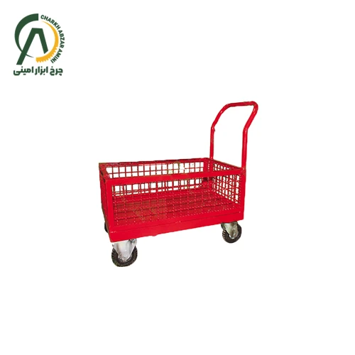 چرخ دستی چهار چرخ حفاظ دار لوله سنگین با چرخ درجه یک 300*700*1000 میلی متر