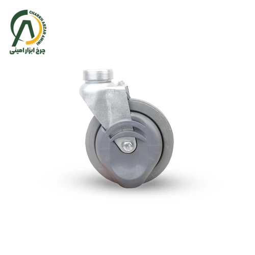 چرخ سبد خرید فروشگاهی شیاردار آلن خور گردان قطر 125 میلی متر