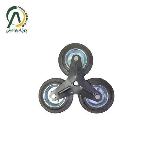 چرخ ستاره گاری پله رو با چرخ لاستیکی قطر 160 میلی متر