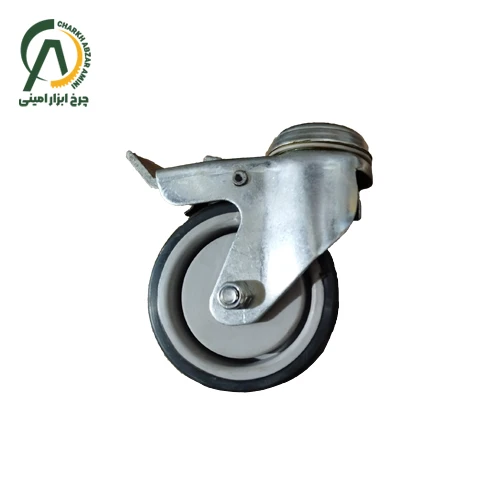 چرخ فروشگاهی بلبرینگی B آلن خور گردان ترمزدار قطر 75 میلی متر