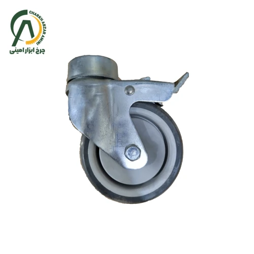 چرخ فروشگاهی کف بلبرینگ B آلن خور گردان ترمزدار قطر 125 میلی متر
