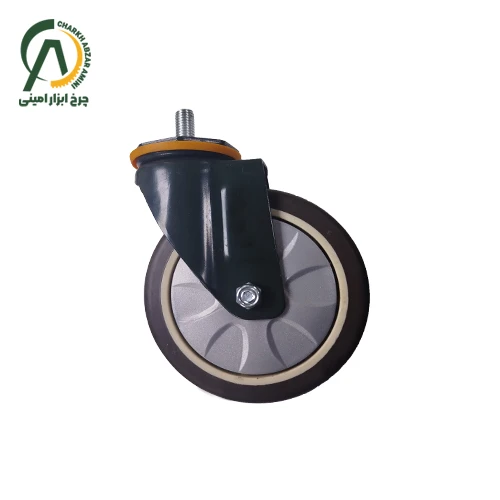 چرخ ورقی S105 پیچی گردان قطر 125 میلی متر