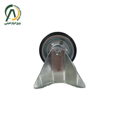 چرخ ورقی مشکی UK ثابت قطر 75 میلی متر