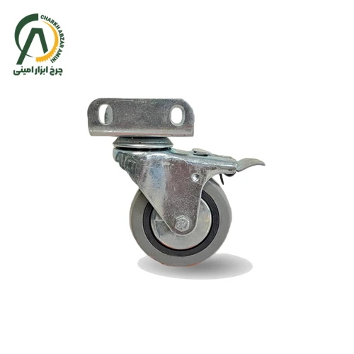 چرخ ورقی یخچالی یو گردان ترمزدار قطر 75 میلی متر