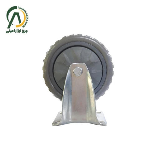 چرخ پلی آمید طوسی آجدار وارداتی ثابت قطر 125 میلی متر
