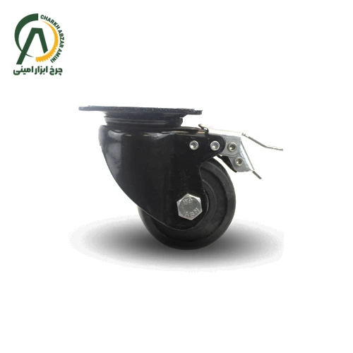 چرخ پلی آمید کوبوی گردان ترمزدار قطر 40 میلی متر