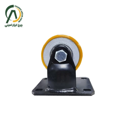 چرخ پلی اورتان وارداتی ثابت پایه مشکی قطر 75 میلی متر