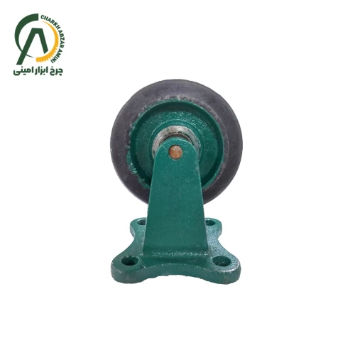 چرخ چدن لاستیک ثابت سبز قطر 160 میلی متر